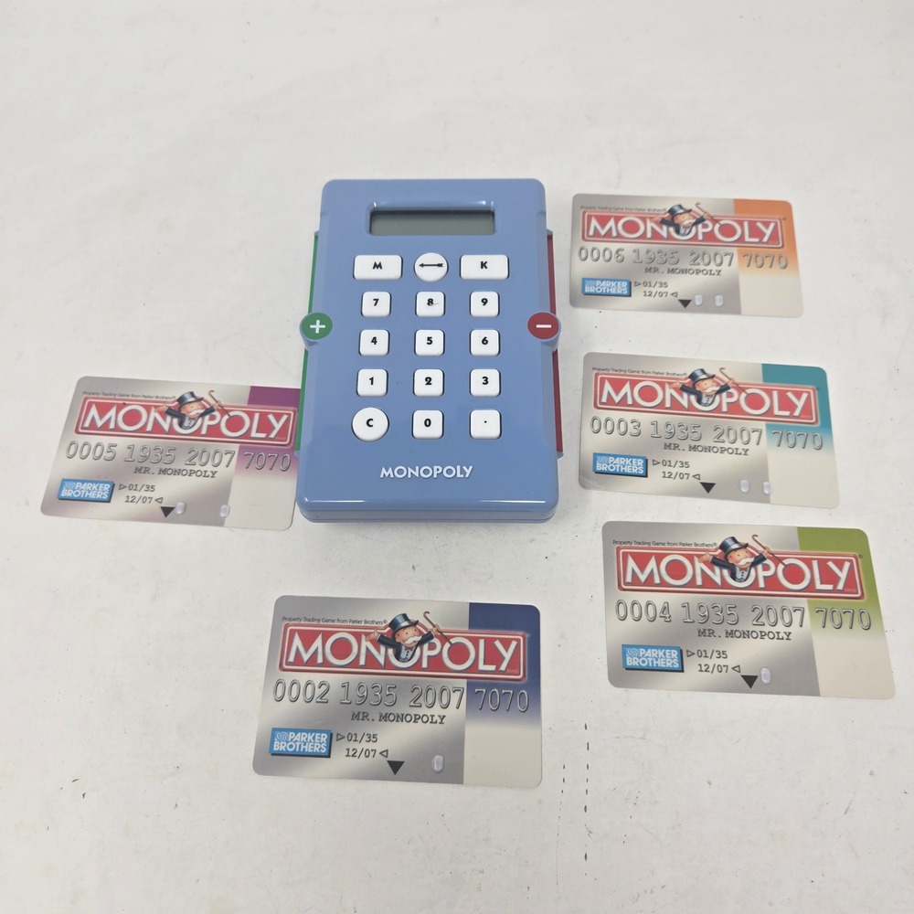 Monopoly Electronic Banking Replacement Unit and 5 Credit Cards Hasbro 2005 Blue